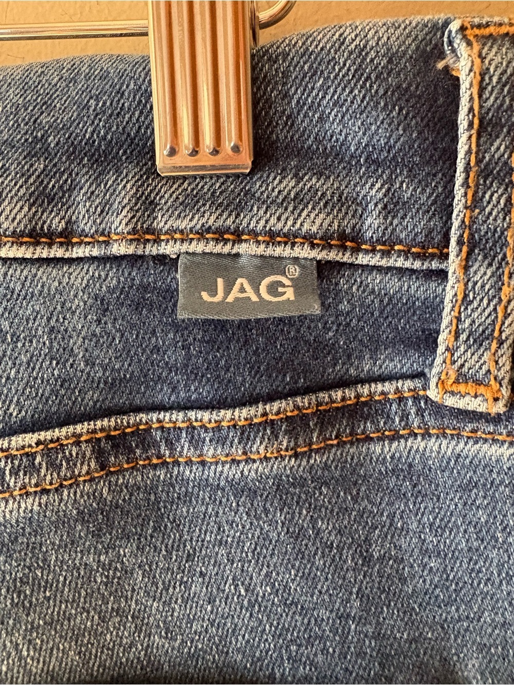 Jag Jeans Valentina Straight Crop Pull On High Rise Raw Hem Blue jeans, Sz 8. - Picture 5 of 12
